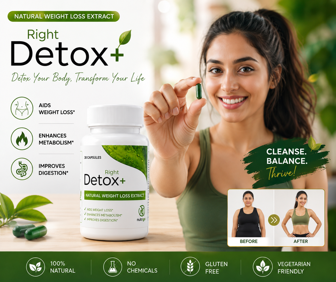Detox Right – Premium Plant-Powered Herbal Cleanse with 100% Organic Ingredients for Daily Health Support